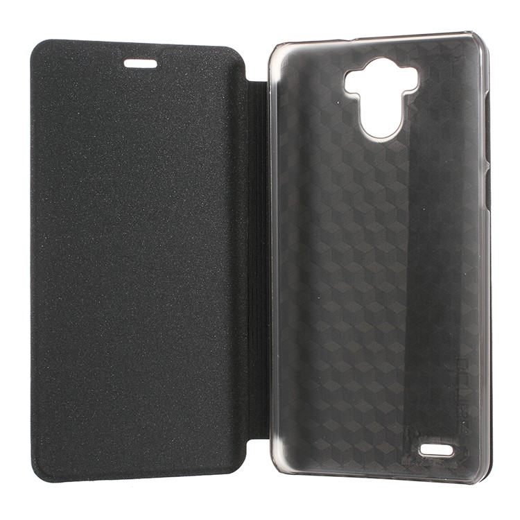 Folding PU Leather Skin PC Shell with Stand for BlackBerry R6 Lite - Dark Blue-5
