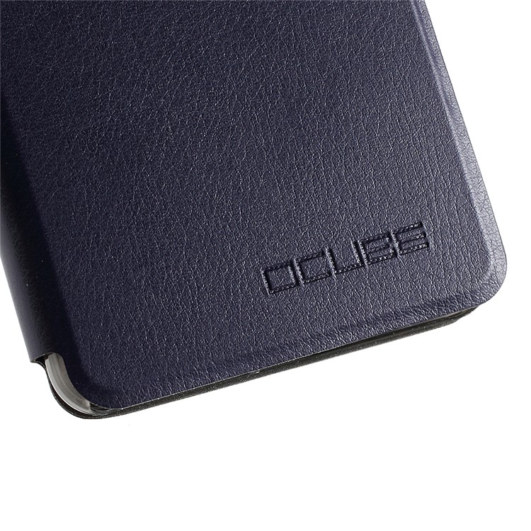 Folding PU Leather Skin PC Shell with Stand for BlackBerry R6 Lite - Dark Blue-7