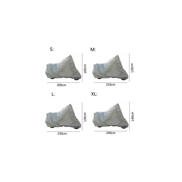 Motorcycle Sunshade Protector Waterproof PEVA Dust Rain Proof Cover, Size: XL (140x240cm)-3
