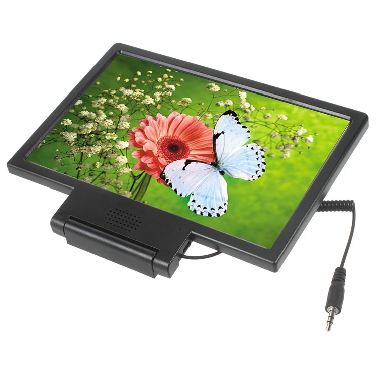 3D Screen Magnifier with Foldable Bracket and Audio Cable for iPhone Samsung Sony etc - Black-3