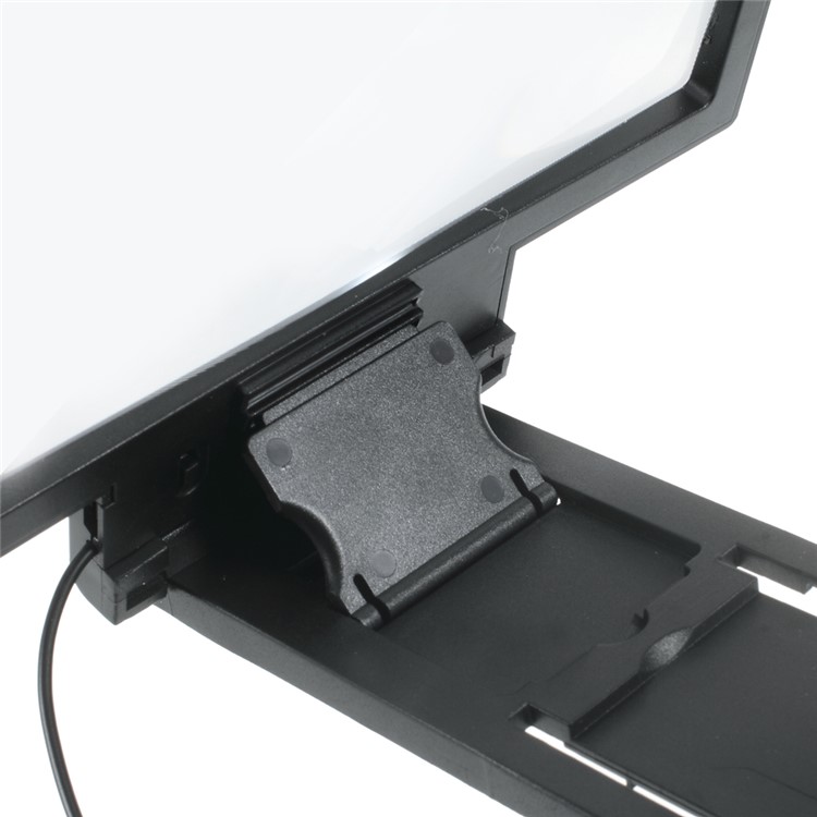 3D Screen Magnifier with Foldable Bracket and Audio Cable for iPhone Samsung Sony etc - Black-6