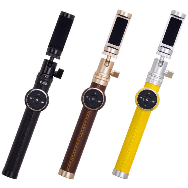 MOMAX Selfie Pro 90cm Selfie Stick Monopod with Bluetooth Remote Shutter - Yellow-10