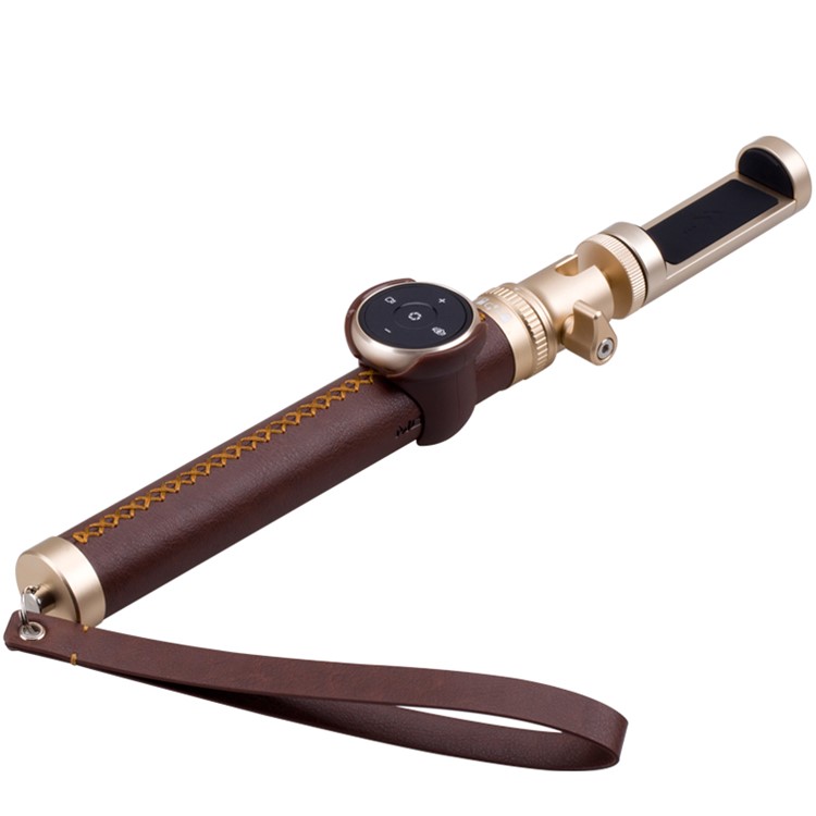 MOMAX Selfie Pro 90cm Selfie Stick Monopod with Bluetooth Remote Shutter - Brown-4