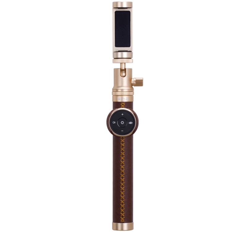 MOMAX Selfie Pro 90cm Selfie Stick Monopod with Bluetooth Remote Shutter - Brown-7