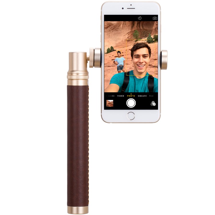 MOMAX Selfie Pro 90cm Selfie Stick Monopod with Bluetooth Remote Shutter - Brown-9