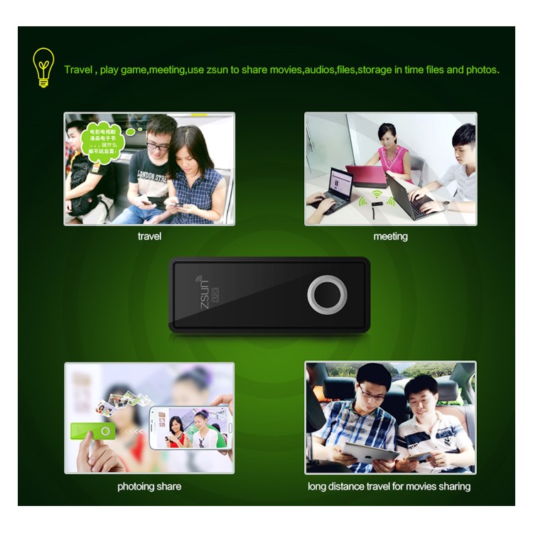ZSUN 2 Smart WiFi Storage Disk 32GB USB Flash Drive for iPhone 6s Plus/6Plus/6s/6 Samsung S6 Edge/S6 Etc - Black-11