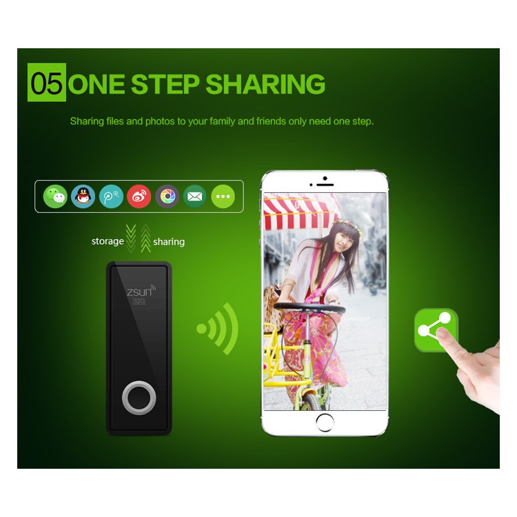 ZSUN 2 Smart WiFi Storage Disk 32GB USB Flash Drive for iPhone 6s Plus/6Plus/6s/6 Samsung S6 Edge/S6 Etc - Black-13