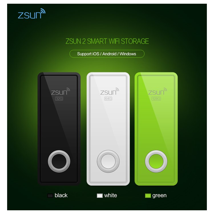 ZSUN 2 Smart WiFi Storage Disk 32GB USB Flash Drive for iPhone 6s Plus/6Plus/6s/6 Samsung S6 Edge/S6 Etc - Black-5