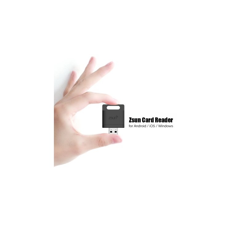 ZSUN WiFi USB 2.0 TF Card Reader 2TB for iOS Android Windows - Black-4