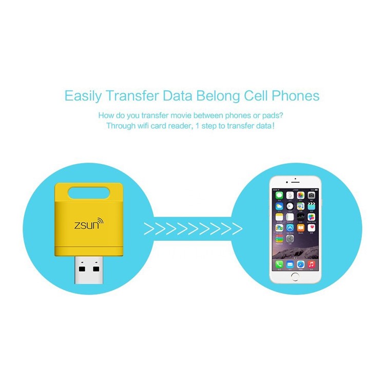 ZSUN 2TB WiFi USB 2.0 TF Card Reader for iOS Android Windows - White-13