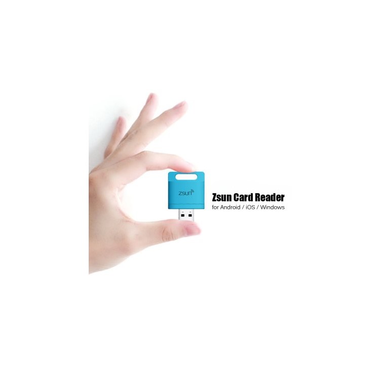 ZSUN 2TB WiFi USB 2.0 TF Card Reader for iOS Android Windows - Blue-4