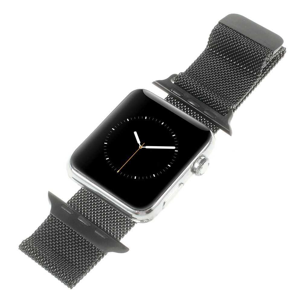 Milanese Stainless Steel Watchband Wristband for Apple Watch Series 4 44mm / Series 3 / 2 / 1 42mm - Black-2