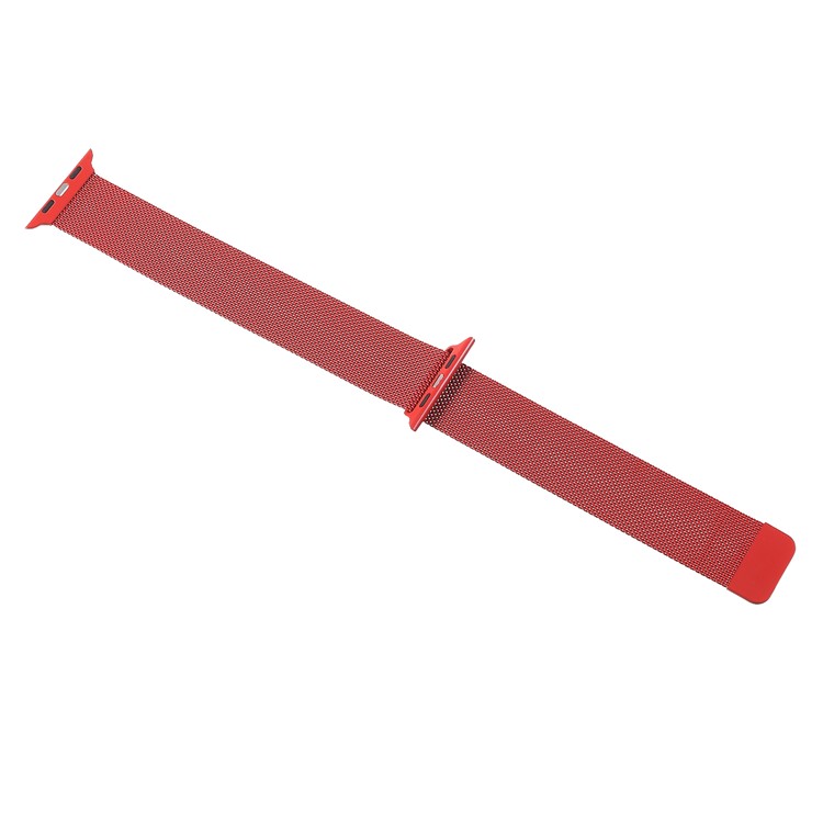 Milanese Stainless Steel Wrist Watch Replacement Band for Apple Watch Series 4 44mm / Series 3 / 2 / 1 42mm - Red-3