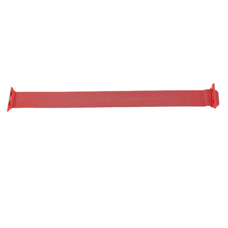 Milanese Stainless Steel Wrist Watch Replacement Band for Apple Watch Series 4 44mm / Series 3 / 2 / 1 42mm - Red-4