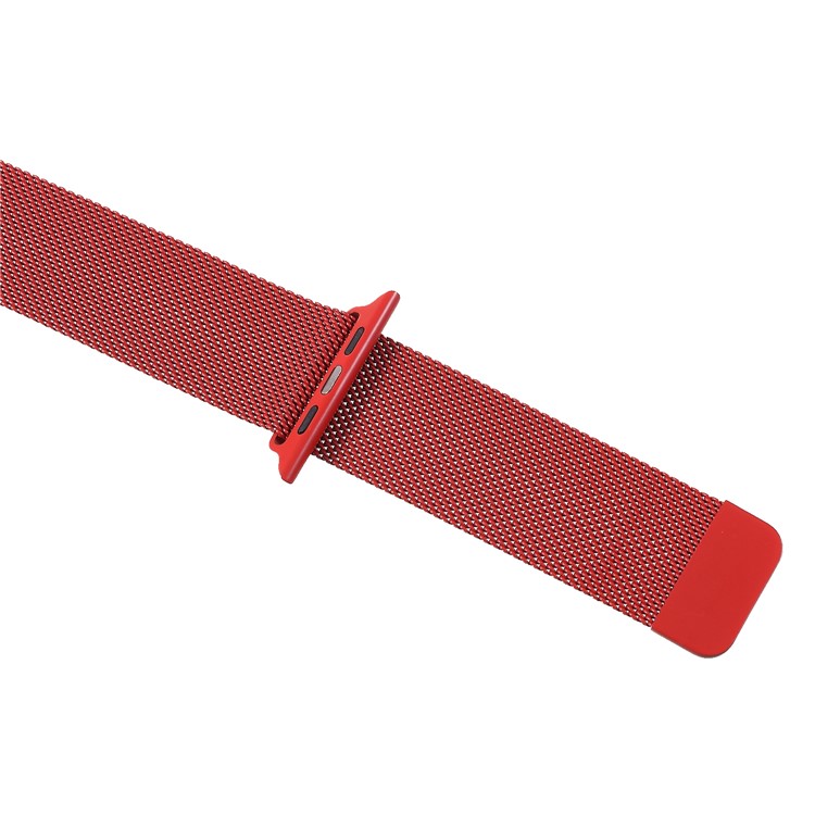 Milanese Stainless Steel Wrist Watch Replacement Band for Apple Watch Series 4 44mm / Series 3 / 2 / 1 42mm - Red-5
