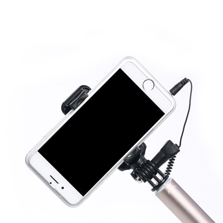 REMAX P5 3.5mm Wire Control Foldable Extendable Selfie Stick - Gold Color-3