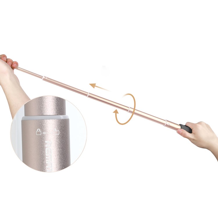 REMAX P5 3.5mm Wire Control Foldable Extendable Selfie Stick - Gold Color-5