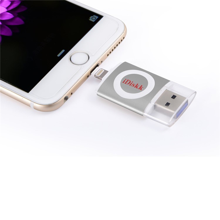 IDISKK 32GB Apple MFI Certified USB 3.0 Drive for iPhone iPad iPod - Silver Color-1