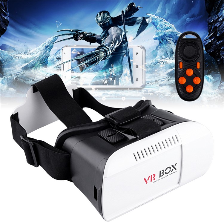 Virtual Reality Video Glasses Head Mount 3D VR BOX with Remote Shutter for iPhone 6s Plus / Samsung Galaxy Note5-1