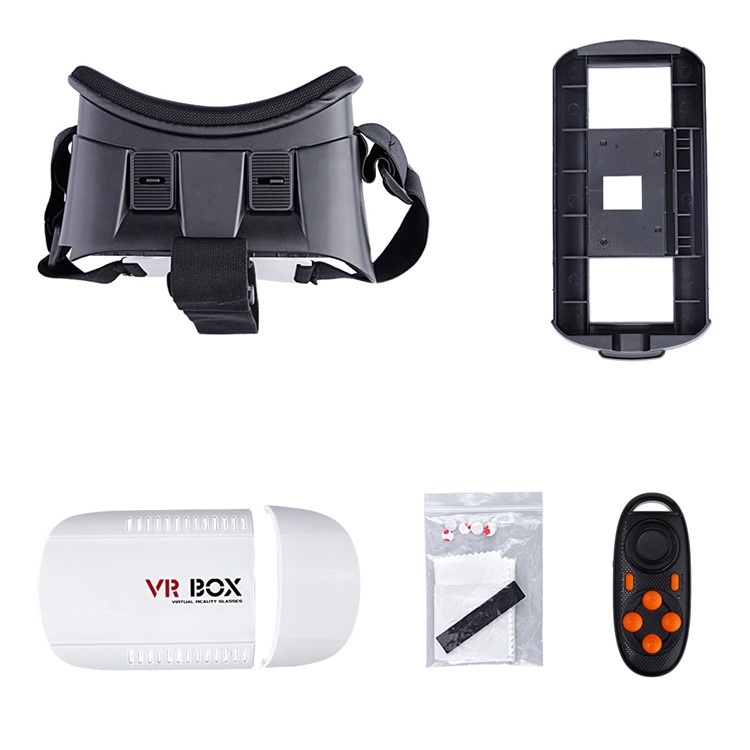 Virtual Reality Video Glasses Head Mount 3D VR BOX with Remote Shutter for iPhone 6s Plus / Samsung Galaxy Note5-3