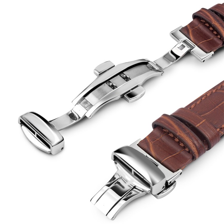 QIALINO Genuine Leather Business Style Watchband for 42mm Apple Watch Series 3 / 2 / 1 - Brown-3
