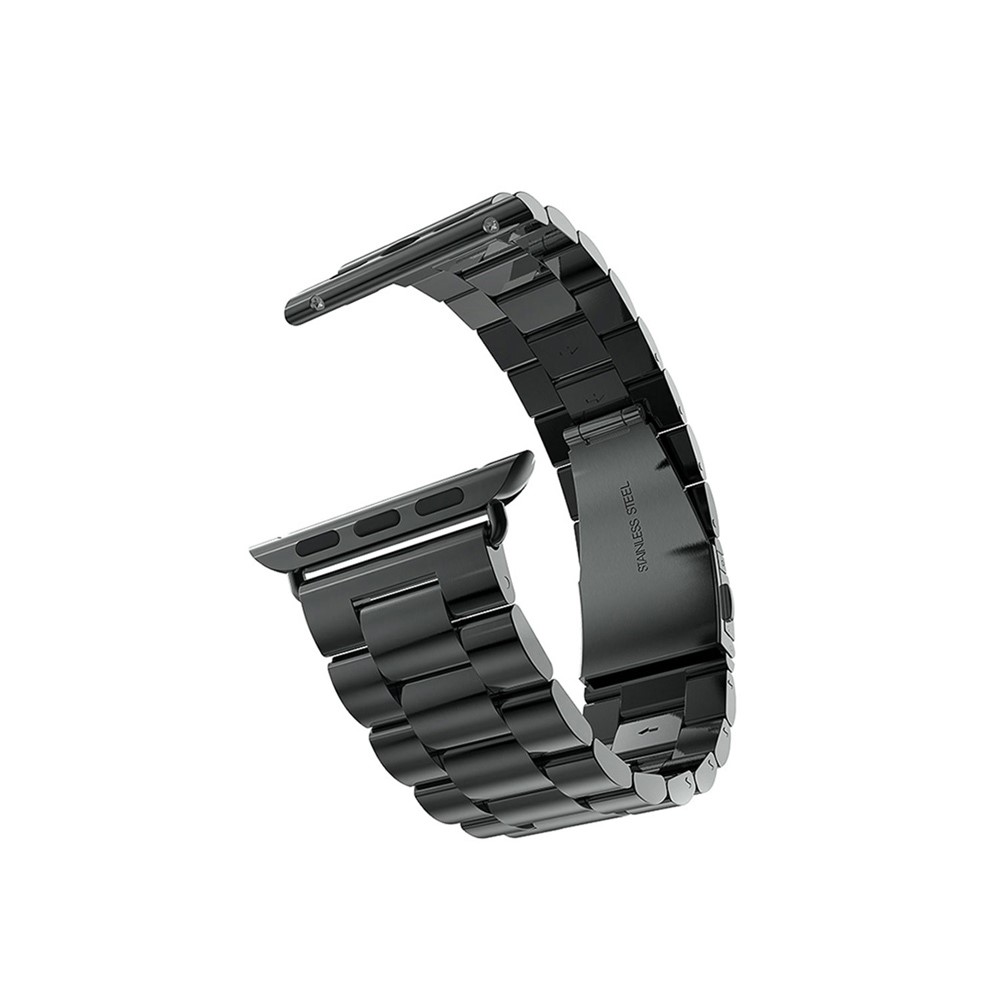 XINCUCO Three Bead Series Stainless Steel Watchband for Apple Watch 38mm Series 3 Series 2 Series 1 - Black-1