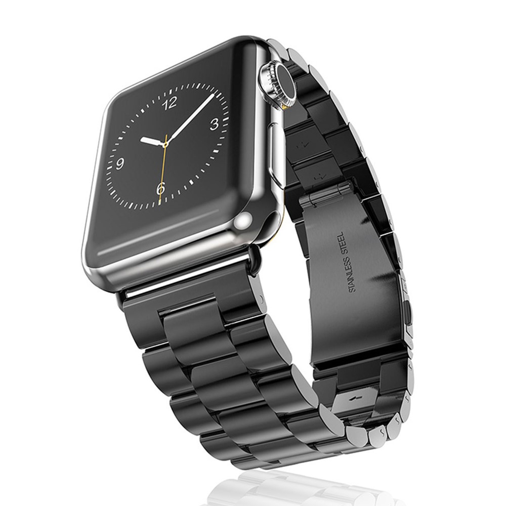 XINCUCO Three Bead Series Stainless Steel Watchband for Apple Watch 38mm Series 3 Series 2 Series 1 - Black-2