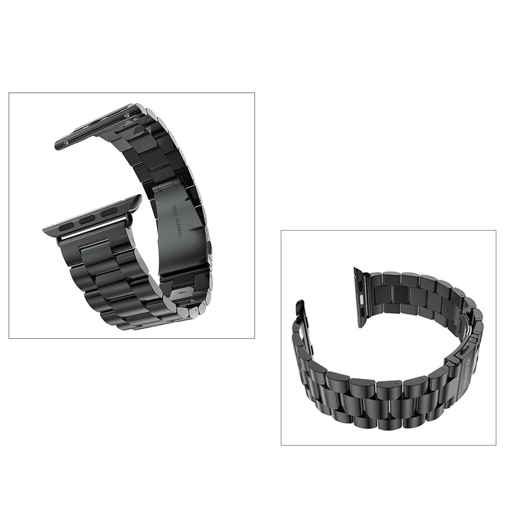 XINCUCO Three Bead Series Stainless Steel Watchband for Apple Watch 38mm Series 3 Series 2 Series 1 - Black-6