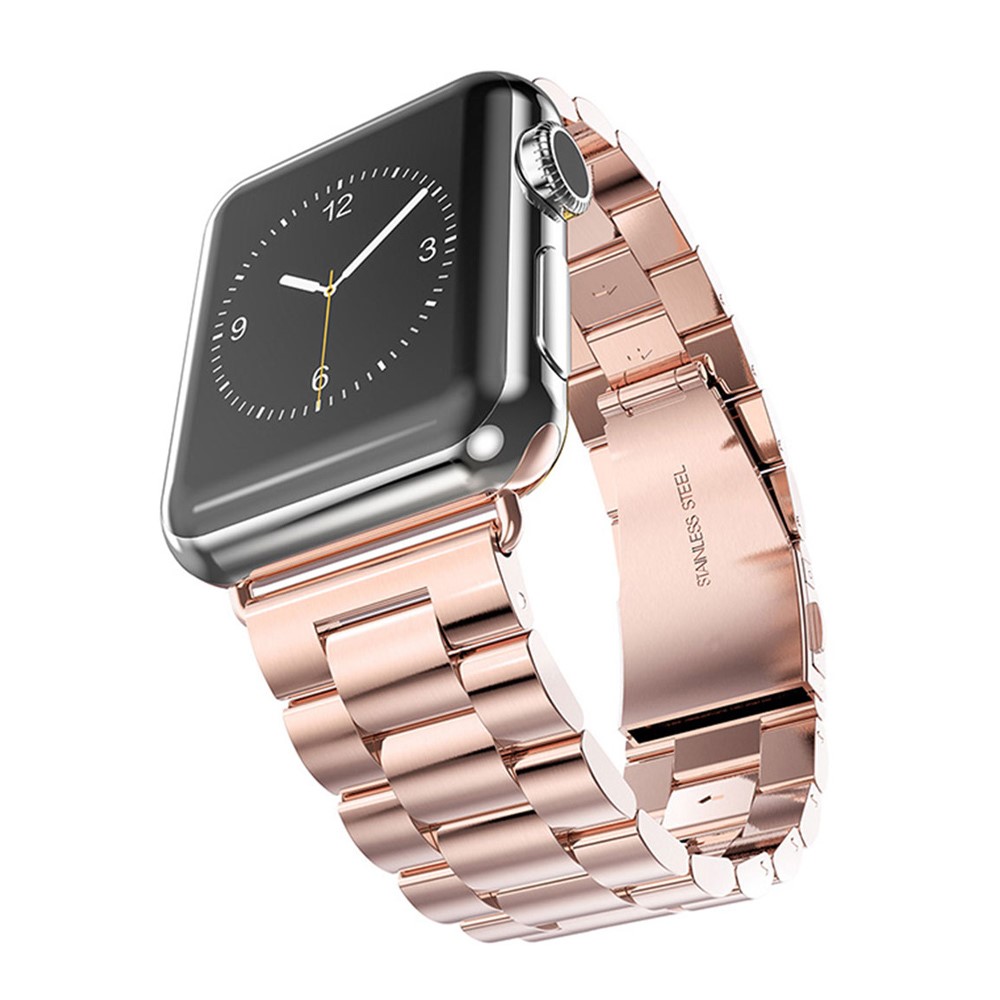 XINCUCO Three Bead Series Stainless Steel Watchband for Apple Watch Series 4 44mm / Series 3 / 2 / 1 42mm - Rose Gold Color-2