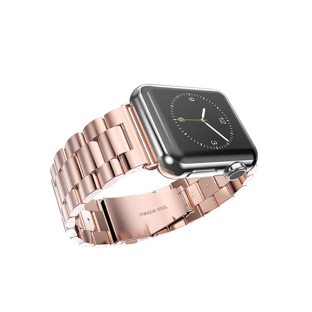 XINCUCO Three Bead Series Stainless Steel Watchband for Apple Watch Series 4 44mm / Series 3 / 2 / 1 42mm - Rose Gold Color-4