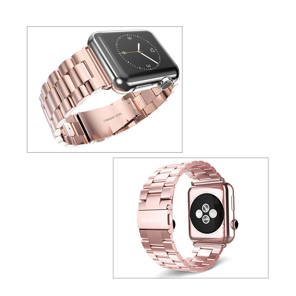 XINCUCO Three Bead Series Stainless Steel Watchband for Apple Watch Series 4 44mm / Series 3 / 2 / 1 42mm - Rose Gold Color-6