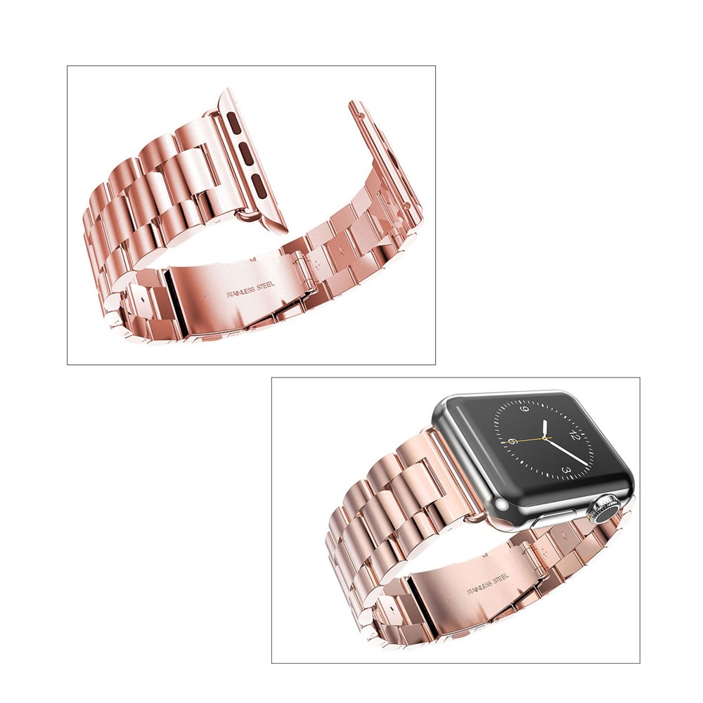 XINCUCO Three Bead Series Stainless Steel Watchband for Apple Watch Series 4 44mm / Series 3 / 2 / 1 42mm - Rose Gold Color-7