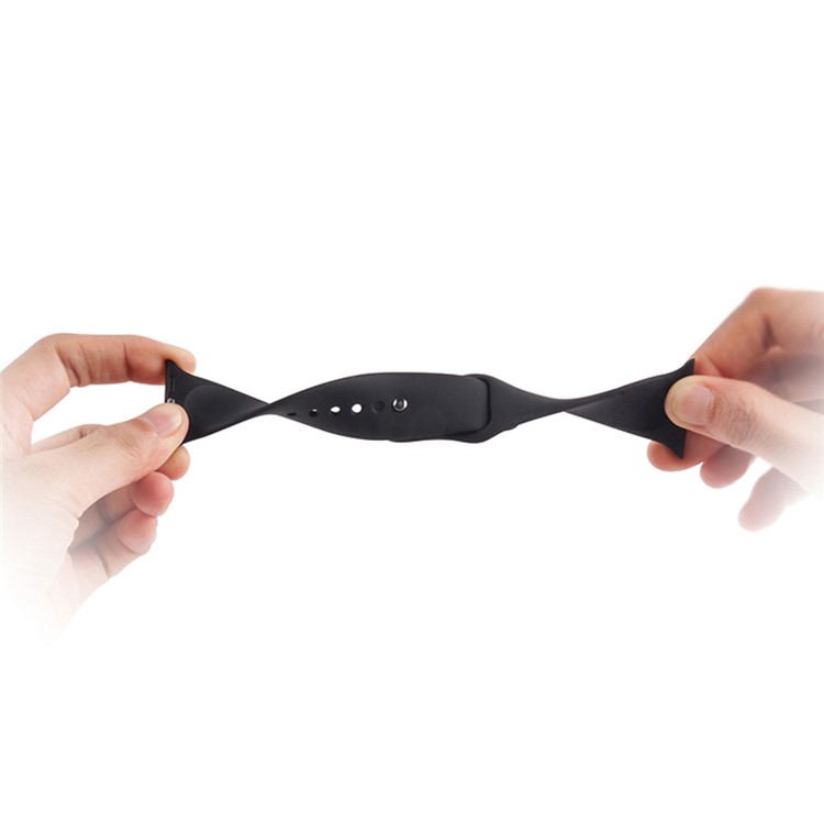 XINCUCO Soft Silicone Sport Wristband for Apple Watch 42mm Series 1 Series 2 Series 3 - Black-5