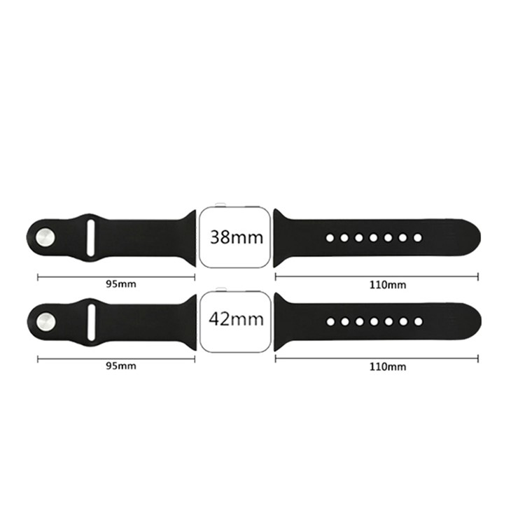 XINCUCO Soft Silicone Sport Wristband for Apple Watch 42mm Series 1 Series 2 Series 3 - Black-7