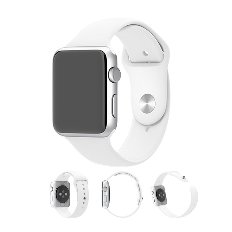 XINCUCO Soft Silicone Sport Wristband for Apple Watch Series 4 44mm / Series 3 / 2 / 1 42mm - White-10