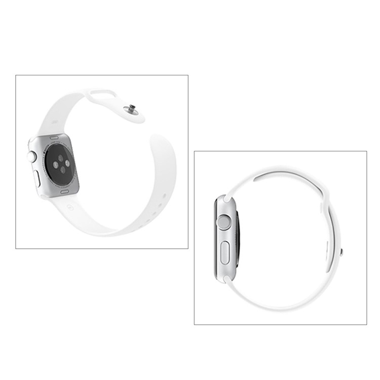 XINCUCO Soft Silicone Sport Wristband for Apple Watch Series 4 44mm / Series 3 / 2 / 1 42mm - White-7