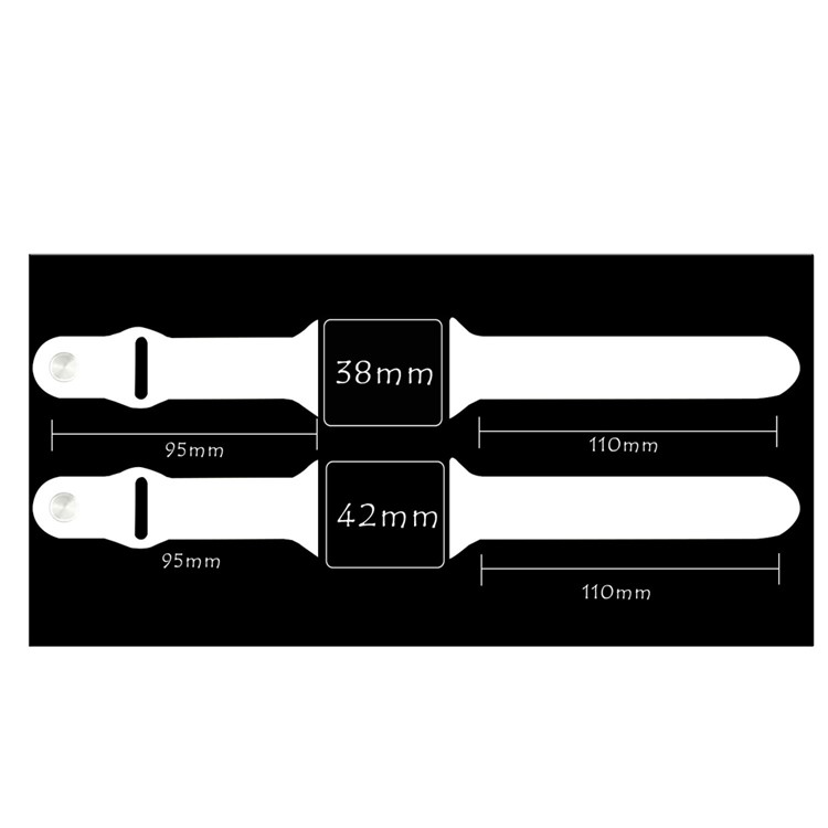 XINCUCO for Apple Watch Series 4 40mm / Series 3 / 2 / 1 38mm Silicone Sport Watch Band - White-10