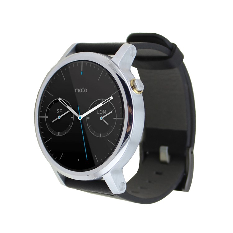 Genuine Leather Watchband for Motorola Moto 360 46mm (2nd gen) - Black/22mm-1