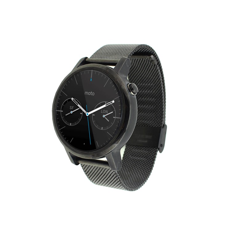 Metal Mesh Watchband for Motorola Moto 360 42mm (2nd gen) - Black / 16mm-5