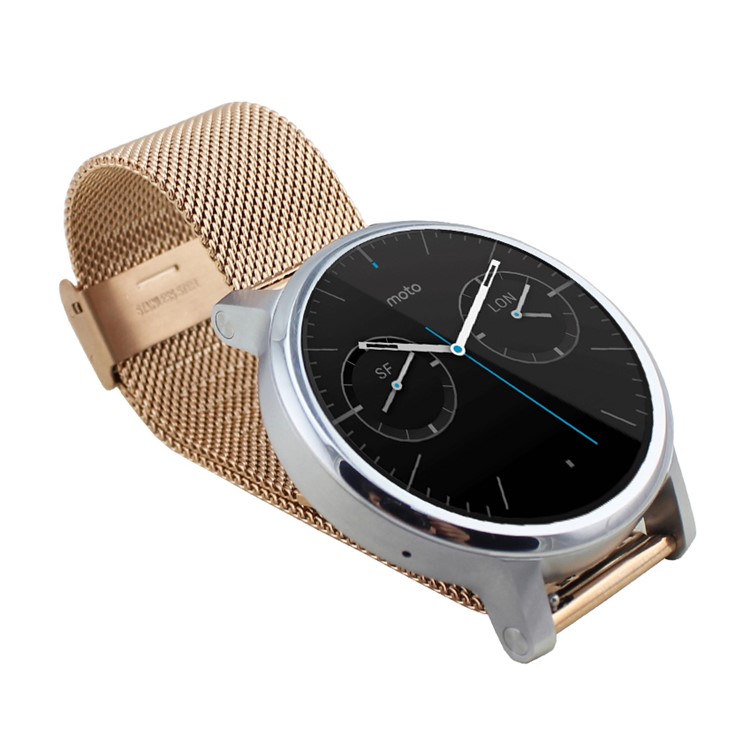 Metal Mesh Watchband for Motorola Moto 360 42mm (2nd gen) - Gold Color / 20mm-1