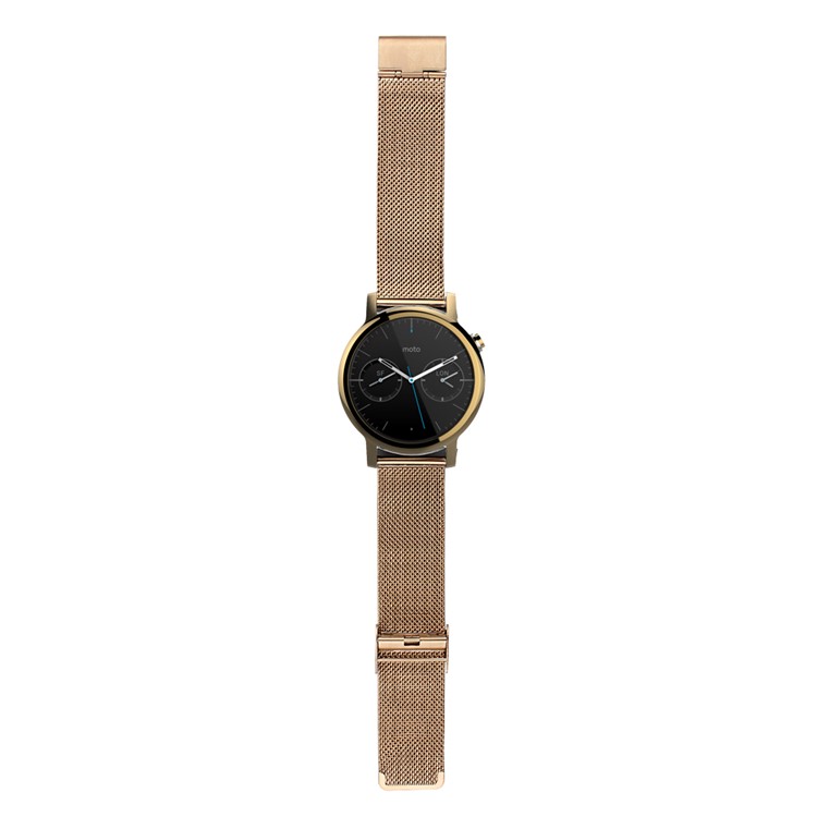 Metal Mesh Watchband for Motorola Moto 360 42mm (2nd gen) - Gold Color / 20mm-3