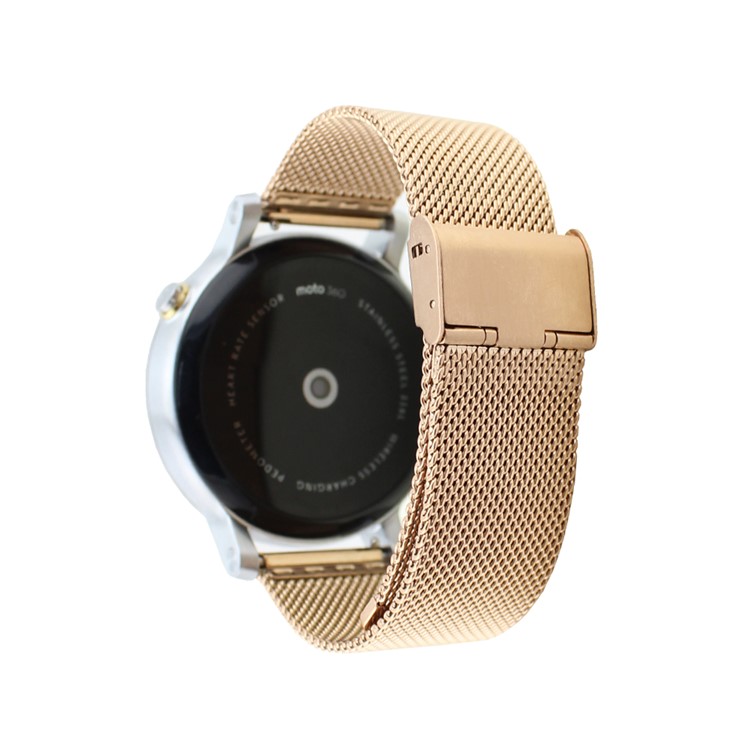 Metal Mesh Watchband for Motorola Moto 360 42mm (2nd gen) - Gold Color / 20mm-5