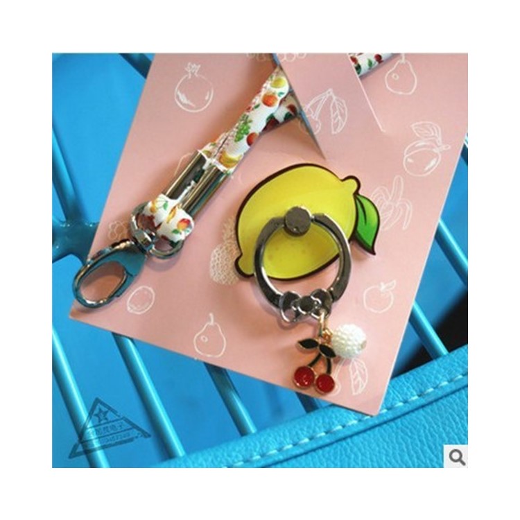 Fruit Shaped Universal Smartphone Finger Ring Holder Stand + Lanyard Kit for iPhone Samsung HTC etc. (Random)-11