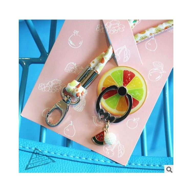Fruit Shaped Universal Smartphone Finger Ring Holder Stand + Lanyard Kit for iPhone Samsung HTC etc. (Random)-12