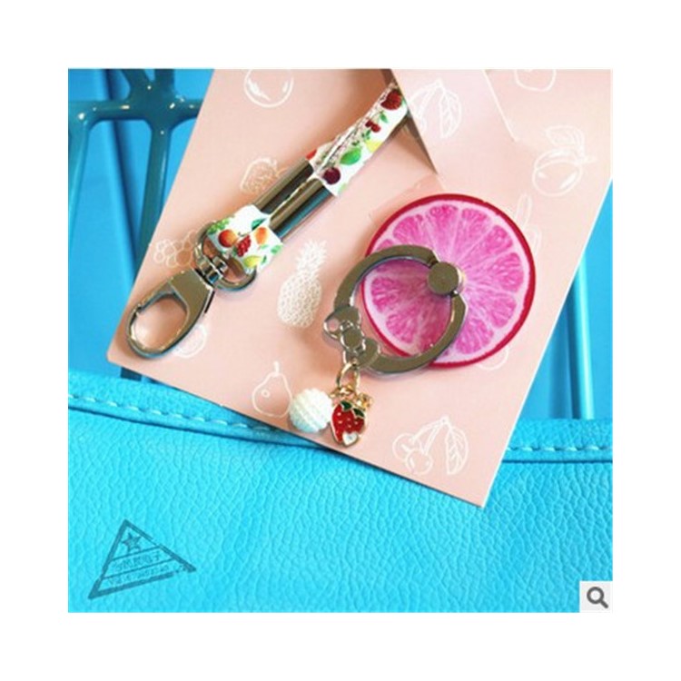 Fruit Shaped Universal Smartphone Finger Ring Holder Stand + Lanyard Kit for iPhone Samsung HTC etc. (Random)-13