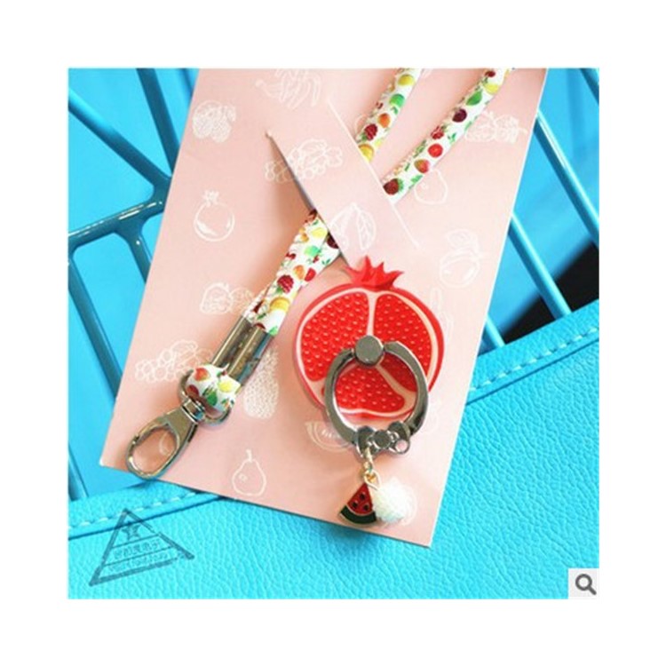 Fruit Shaped Universal Smartphone Finger Ring Holder Stand + Lanyard Kit for iPhone Samsung HTC etc. (Random)-14