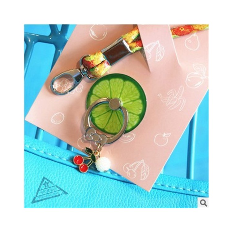 Fruit Shaped Universal Smartphone Finger Ring Holder Stand + Lanyard Kit for iPhone Samsung HTC etc. (Random)-17