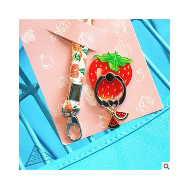 Fruit Shaped Universal Smartphone Finger Ring Holder Stand + Lanyard Kit for iPhone Samsung HTC etc. (Random)-18