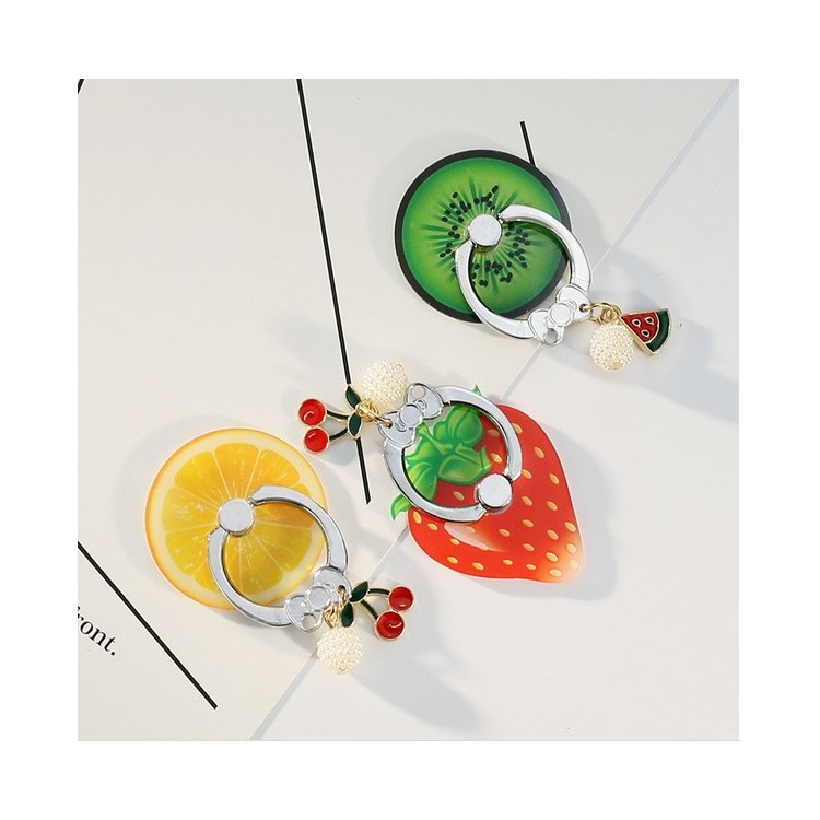 Fruit Shaped Universal Smartphone Finger Ring Holder Stand + Lanyard Kit for iPhone Samsung HTC etc. (Random)-3