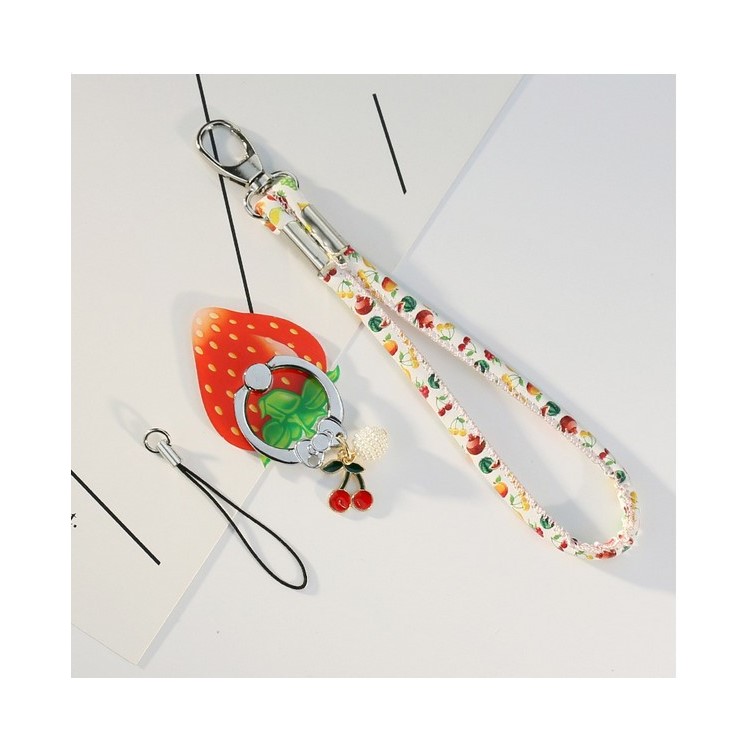 Fruit Shaped Universal Smartphone Finger Ring Holder Stand + Lanyard Kit for iPhone Samsung HTC etc. (Random)-4